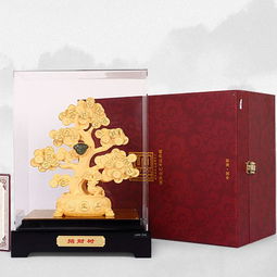 絨沙金工藝禮品招財(cái)樹擺件 融合傳統(tǒng)工藝與現(xiàn)代商機(jī)的匠心之作
